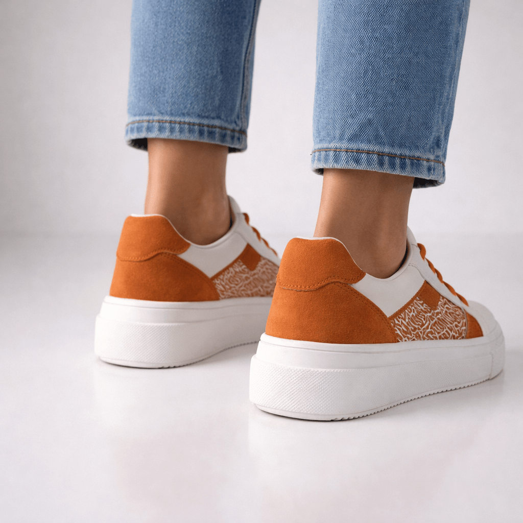 Sneakers Alb & Portocaliu Ars - Stelvani.com
