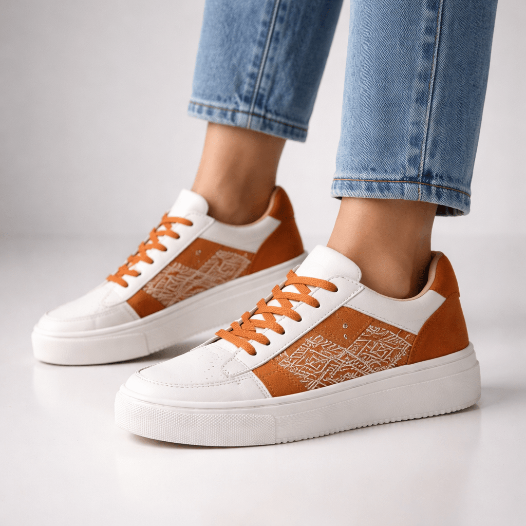 Sneakers Alb & Portocaliu Ars - Stelvani.com